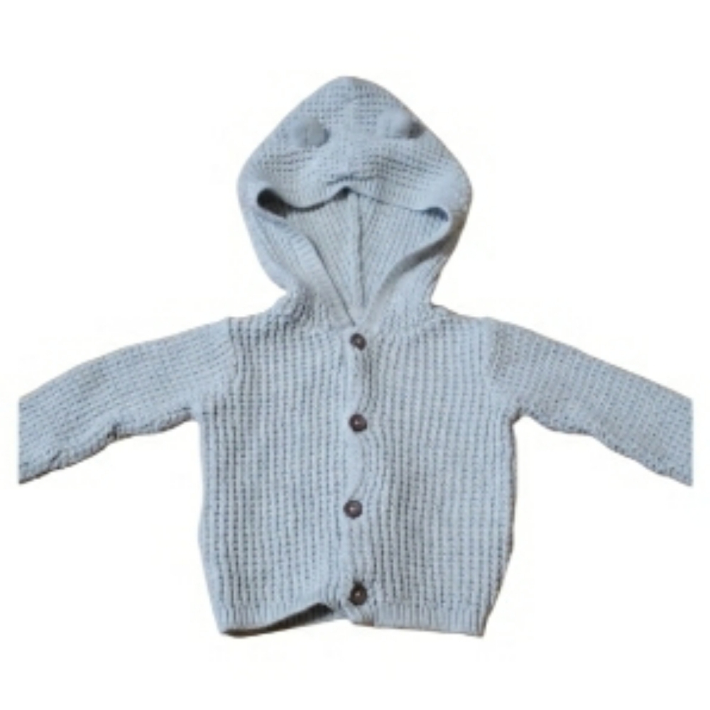 🎉x2 HP🎉Carter's knit cardigan hoodie size 3m 🐘 - Picture 2 of 2